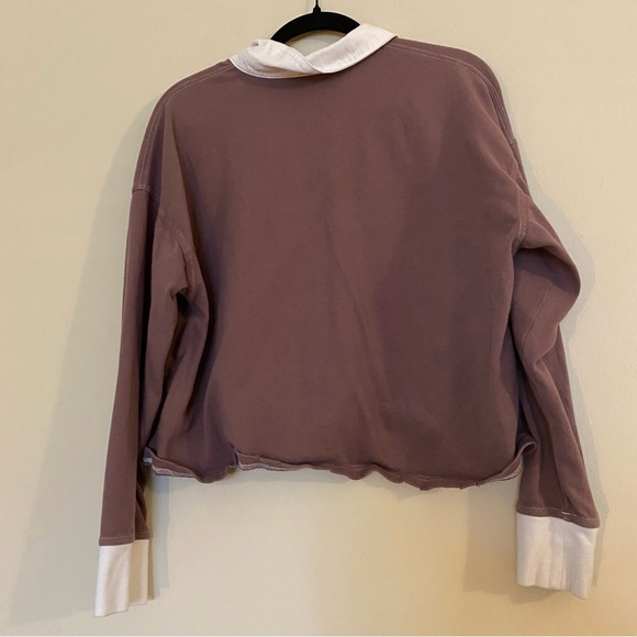 Aerie Pink Rugby Polo Long Sleeve L - Picture 3 of 7